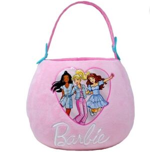 Barbie Pink Plush Basket